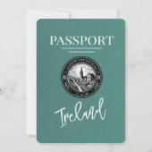 Turquoise Ireland Passport Save the Date (Voorkant)
