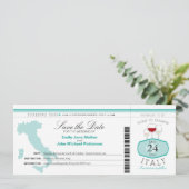 Turquoise Italie Faire-part de mariage de la carte (Debout devant)