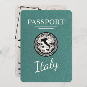 Turquoise Italië Paspoort Save The Date