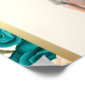 Turquoise ivoire Floral Anand Karaj Affiche de bie (Coin)