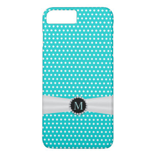 Turquoise & Ivory Ribbon Polka Dots iPhone 8 Plus / 7 Plus Hoesje