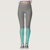 Turquoise jambe Warmer Blue Grey Leggings Chausset (Devant)