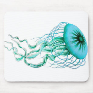 Turquoise Jellyfish Nautical/Beach Muismat