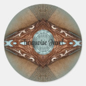 Turquoise Jewel Ronde Sticker (Voorkant)