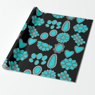 Turquoise Jewelry Wrapping Paper Cadeaupapier