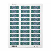Turquoise Kaleidoscopic Mosaic Reflections Design Etiket (Full Sheet)