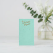 Turquoise Kalligrafie Script Oorbel Business Visitekaartje (Staand voorkant)
