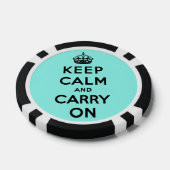 Turquoise kalm blijven en doorgaan poker chips (Enkel)