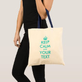 Turquoise Keep Calm canvas tas |  tekst (Voorkant (product))