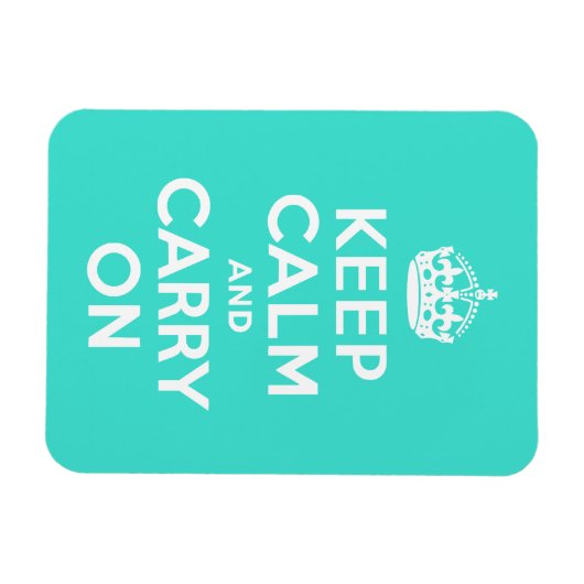 Turquoise Keep Calm en Carry on Magneet (Horizontaal)