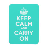 Turquoise Keep Calm en Carry on Magneet (Verticaal)