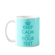 Turquoise Keep Calm mok |  tekst