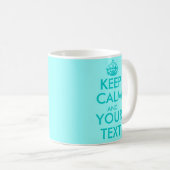 Turquoise Keep Calm mug | Texte personnalisé (Devant droit)