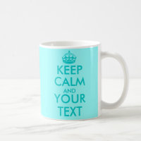 Turquoise Keep Calm mug | Texte personnalisé
