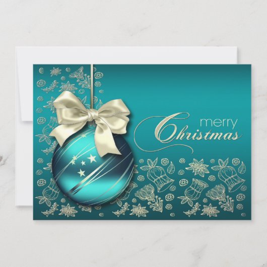 Turquoise kerstfeest kaart (Voorkant)