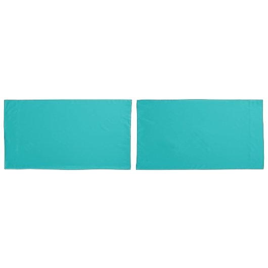 Turquoise King Sized Pair of Pillowcases Kussensloop (Voorkant-Set)