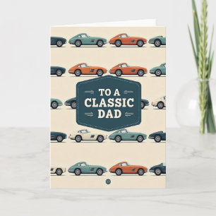 Turquoise Klassieke Vader Auto Kaart