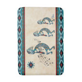 Turquoise Kokopelli Bath Mat (Voorkant Verticaal)