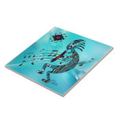 Turquoise Kokopelli Ceramic Tile Tegeltje (Zijkant)