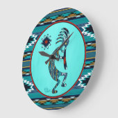Turquoise Kokopelli Large Clock Grote Klok (Hoek)