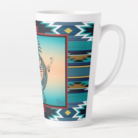Turquoise Kokopelli Latte Mok (Rechts)