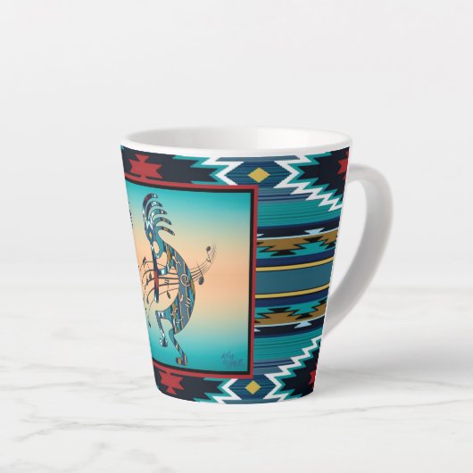 Turquoise Kokopelli Latte Mok (Rechterhoek)