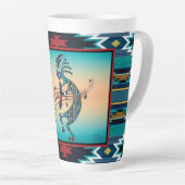 Turquoise Kokopelli Latte Mug (Angle droit)