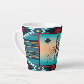 Turquoise Kokopelli Latte Mug (Angle gauche)