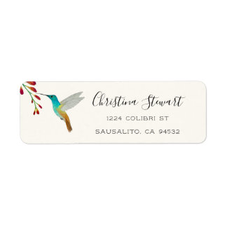Turquoise Kolibrie Retouradres Label