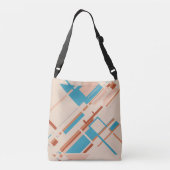 Turquoise koraal Rust op Tan Slanted MCM Look Moti Crossbody Tas (Achterkant)