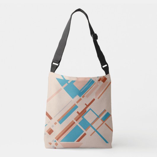 Turquoise koraal Rust op Tan Slanted MCM Look Moti Crossbody Tas (Voorkant)