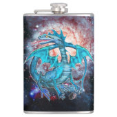 turquoise kosmische drakenheupkolf heupfles (Voorkant)