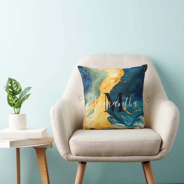 Turquoise Kussen (Stoel)