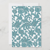 Turquoise Lace Christian Faire-part de mariage (Dos)