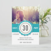 Turquoise Lace Photo 30E anniversaire Invitation d (Debout devant)