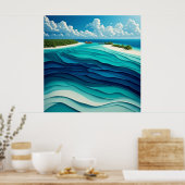 Turquoise Lagune Abstract 🌊 Poster (Keuken)