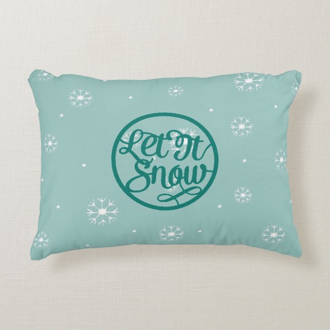 Turquoise Laisser il neige Accent Coussin (Devant)