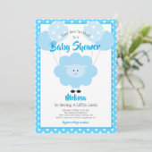 Turquoise Lamb Boy Baby shower Schattige Kawaii Mo Kaart (Staand voorkant)