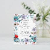 Turquoise Lavender Floral Brunch & Bubble Kaart (Staand voorkant)