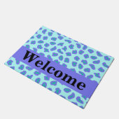 Turquoise Lavender Paarse Leopard Skin Welkom Deurmat (Schuin)