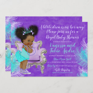 Turquoise Lavender Waterverf Baby shower Kaart