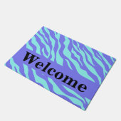 Turquoise Lavender Zebra Skin Pattern Welkom Deurmat (Schuin)