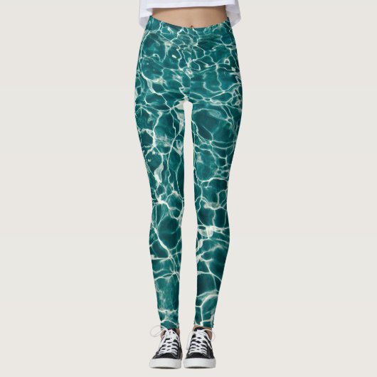 turquoise Leggings van de waterstroming (Voorkant)