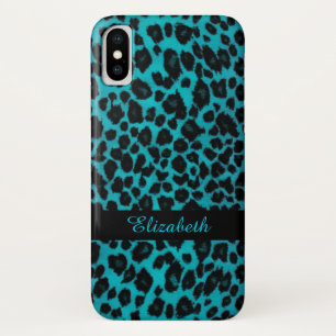 Turquoise Leopard Animal Print Hoesje