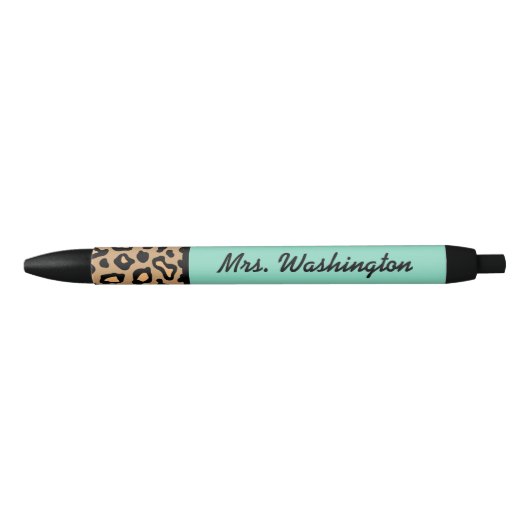 Turquoise Leopard Kantoor Pen Gift (Voorkant)