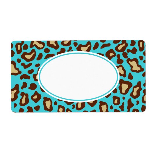 Turquoise Leopard Labels (Voorkant)