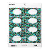 Turquoise Leopard Labels (Full Sheet)