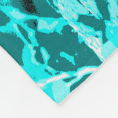 Turquoise Leopard op witte achtergrond Fleece Deken (Hoek)