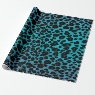 Turquoise Leopard Print Cadeaupapier