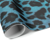 Turquoise Leopard Print Cadeaupapier (Rol Hoek)